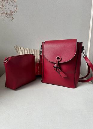 Сумка бургунди 2 в 1 luck sherrys