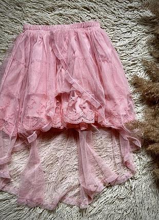 Кру жив на ажурна фати нова рожева спідниця