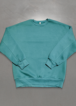 Свитшот женский, мятный, 3-х нить на флисе, опт