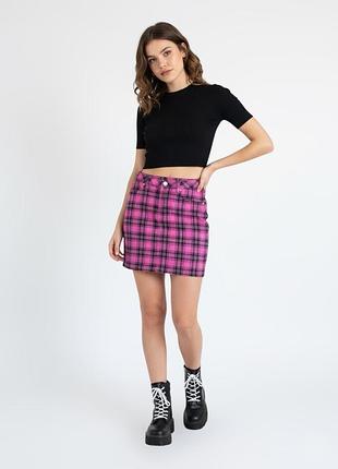 Нова жіноча джинсова спідниця в клітинку qs by s.oliver