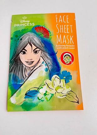 Детская тканевая маска disney для лица для укрепления кожи с ароматом персика