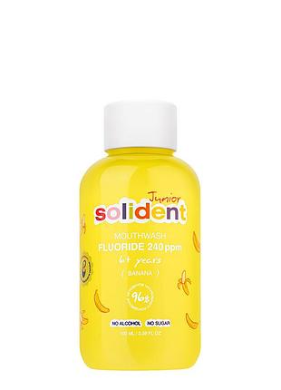 Дитячий ополіскувач для ротової порожнини solident junior з фтором 240 ppm банан 100 ml