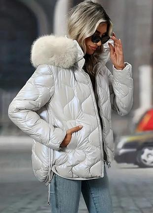 Женская элегантная зимняя куртка с капюшоном, l, хl