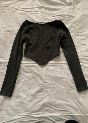 Лонгслів з декольте теплий