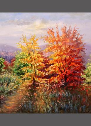 Картина олійними фарбами осінь золота