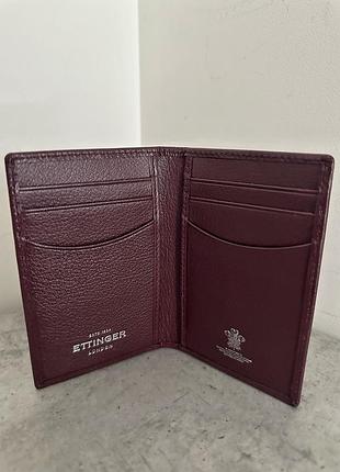 Кредитниця портмоне чоловіче бордове коричневе шкіряне ettinger london