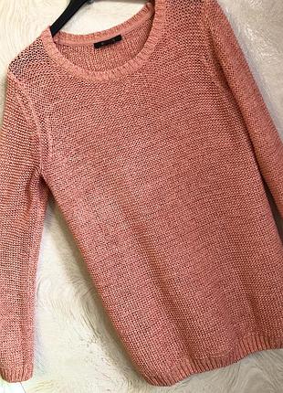 Туніка вʼязана жіноча великого розміру кораловий колір esmara довгий рукав