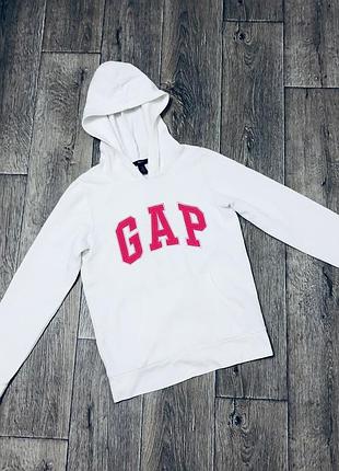 Худи gap белое оригинальное утепленное толстовка кофта с капюшоном