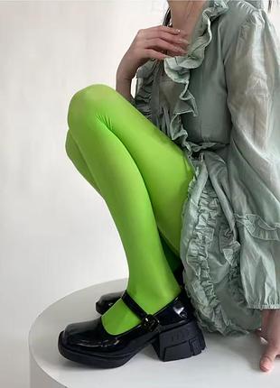 Салатовые капроновые колготки