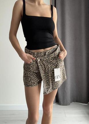 Спідниця-шорти zara леопардова, дитяча