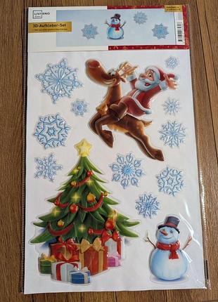 Набір 3d наклейок livarno home – санта, олень, ялинка та сніговик