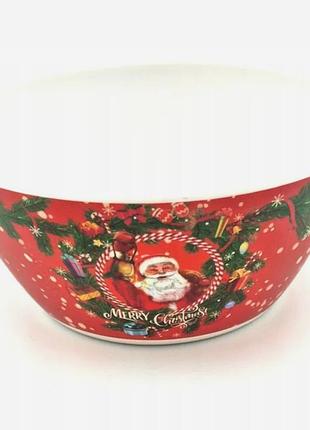 Рождественская миска merry christmas с мотивом оленя — ø 25 см, меламиновая