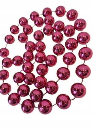 Розовая гирлянда из больших пластиковых бусин – 125 см