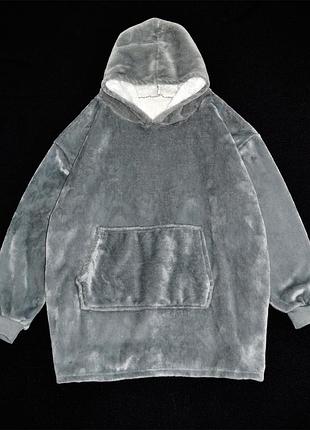 Теплая плюшевая пижамная худи кенгуру велсофт размер универсальный