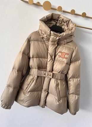 Жіноча зимова куртка пуховик з капюшоном сеlinе