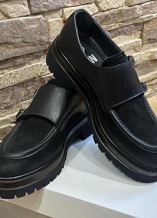 Чоловічі шкіряні туфлі монки