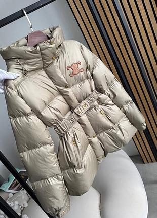 Жіноча зимова куртка пуховик з капюшоном сеlinе