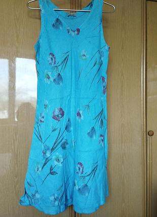 Платье без рукавов лен р.48-50