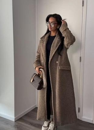 Жіноче повсякденне класичне тепле осіннє весняне пальто утеплене тканина букле та підкладка синтепон 80