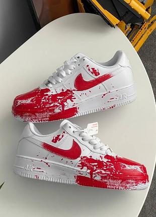 Nike air force 1 custom🩸кроссовки с принтом хоррор с кровью унисекс мужские женские