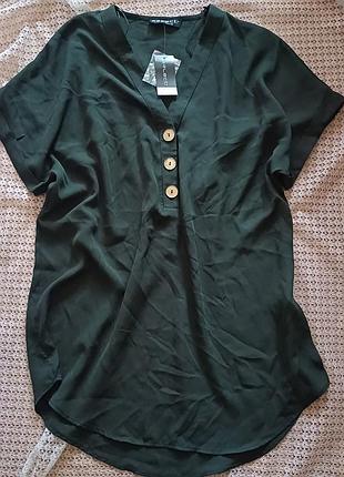 Стильная шифоновая блуза болотного цвета select