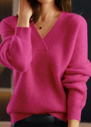 Светр тепла кофта зимова жіноча рожева пуловер