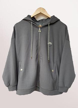 Жіноча спортивка з капюшоном на блискавці