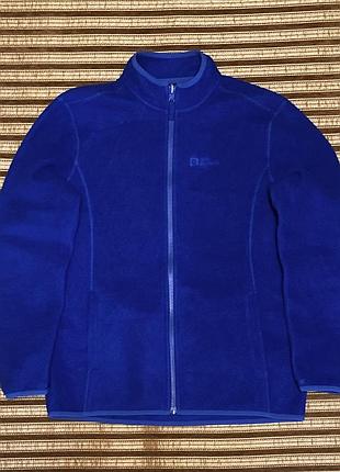 Флісова кофта jack wolfskin fleece zip hoodie navy синій/синя худі на молніі