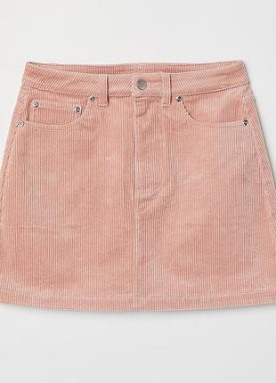 Короткая вельветовая юбка 38 размер  h&m