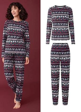 Женская пижама с новогодними принтом esmara размер s; l