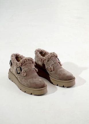 Женские ультракороткие ботинки, натуральная замша, 36-41р, овчина