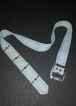 Ремень женский джинсовый голубой, пояс джинс
