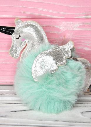 Брелок с исскуственным мехом "единорог", 10 х 8 см