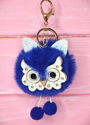 Брелок зі штучного хутра "сова", 8 х 8 см