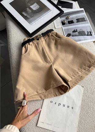 Теплые кашемировые шорты с карманами