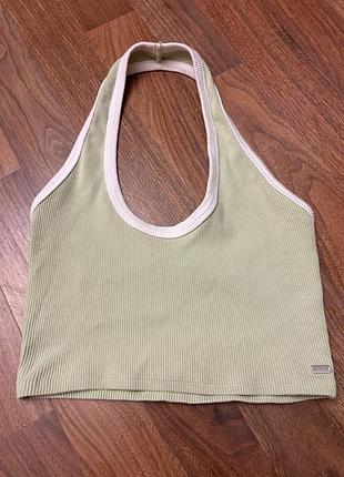 Кроп топ вкорочений pull and bear халтер бандо мʼятний