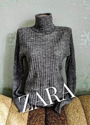 Zara тонкий гольф светр в рубчик р l-m