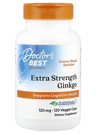 Doctor's best, гінкго з підвищеною силою дії, 120 мг, 120 рослинних капсул