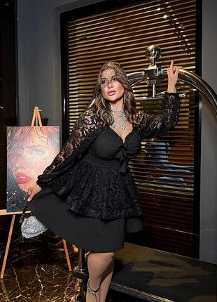 Женское платье с воланами и кружевом ❤️‍🔥