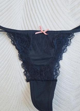 Темно синие трусики танга фирмы no secret primark размер 36/38 европейский