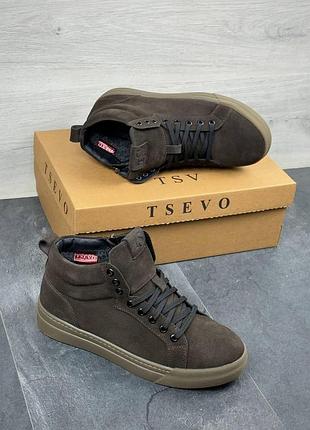 Чоловічі зимові черевики з натуральної замші чудова якість ❗ не китай ❗кеди високі зимові