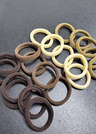 Гумка для волосся мікрофібра, коричнева, бежева