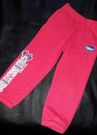 Спортивный костюм штаны теплые начес disney minnie mouse минные маус