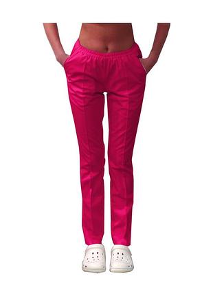 Медицинские штаны с карманами женские (10 расцветок)) малиновый, 54