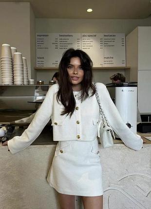 Жіночий неймовірний ангоровий костюм зі спідниці та кардигану у стилі олд мані