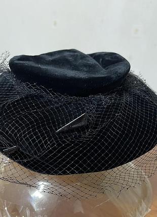 Винтаж крутая шляпка велюр