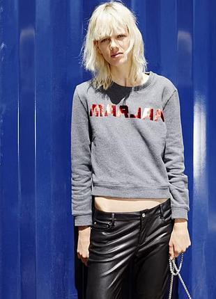 Claudie pierlot веорочений утепоений світшот розмір s сірий