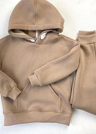 Очень теплый детский костюм с начесом для девочек