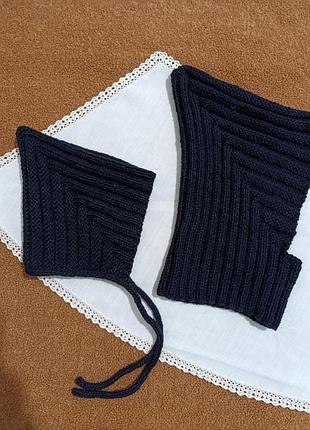 Капор вязаный шлем гномик капор эльф вязаный меринос