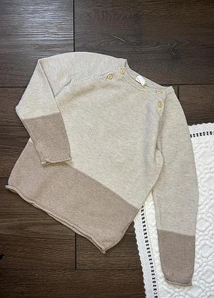 Вʼязана коричнева кофта светр кофейна для хлопчика 18-24 міс 92 см h&m осінь зима в пастельних